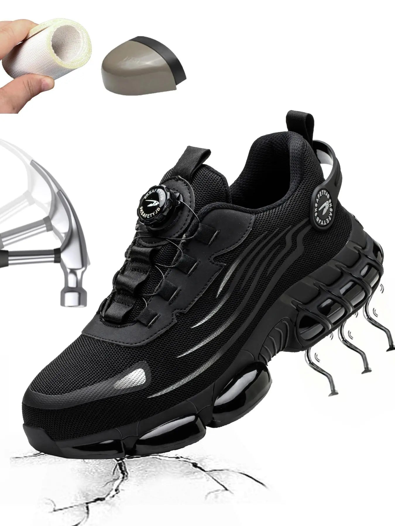 Men'S Steel Toe Work Shoes, Work Safety Shoes, Casual Comfortable Breathable Anti-Smash and Anti-Puncture Shoes, Fashionable Non-Slip Shoes for Outdoor Hiking